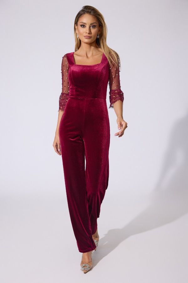 Pearl Burgundy Jumpsuit