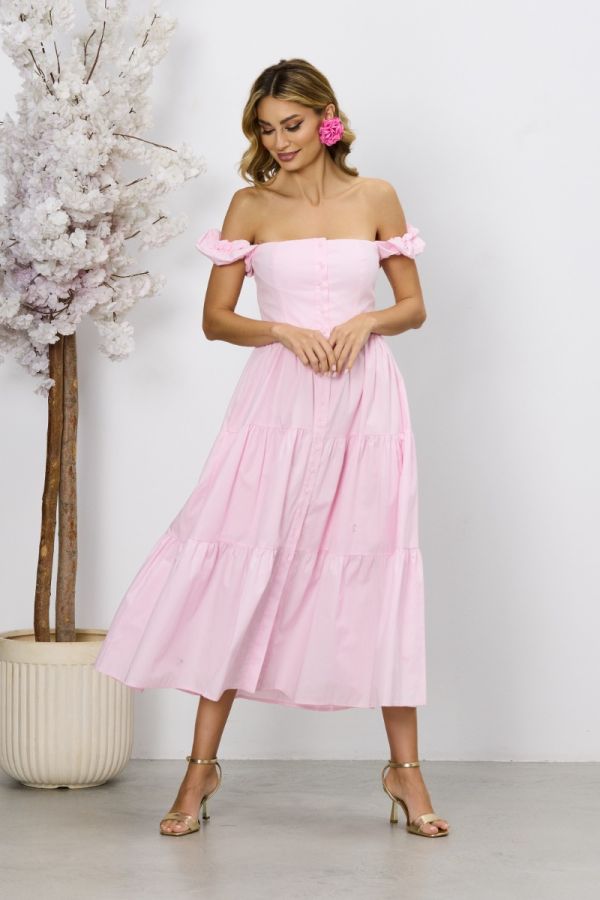 Carlita Pink Casual Summer Dress