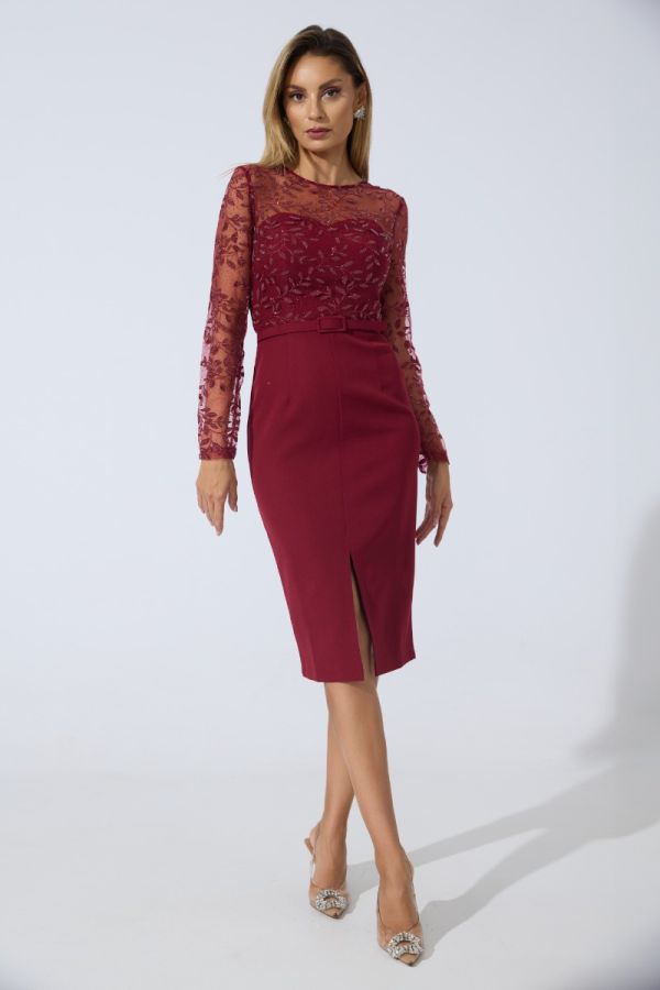 Sophy Burgundy Dress