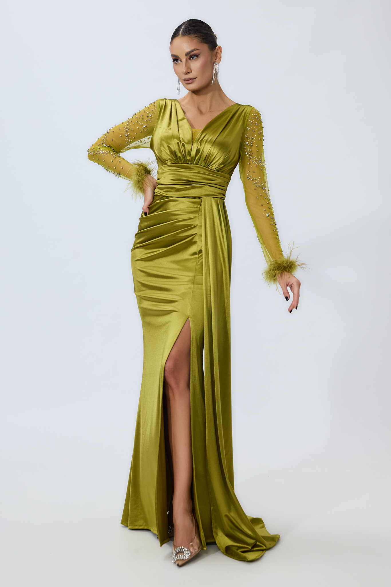 Isaura Pistachio occasion dress